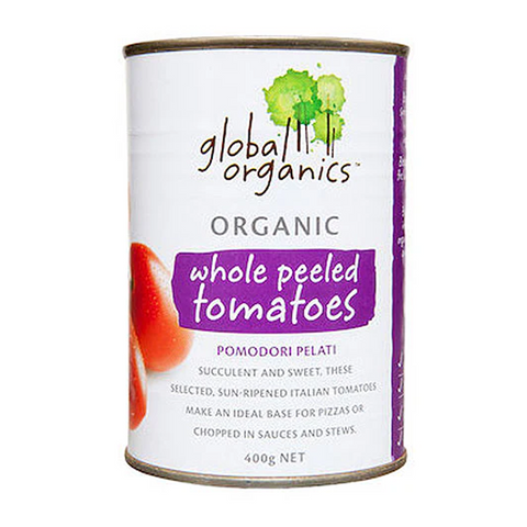 Global Organics Tomatoes Whole Peeled Organic in Tin 400g